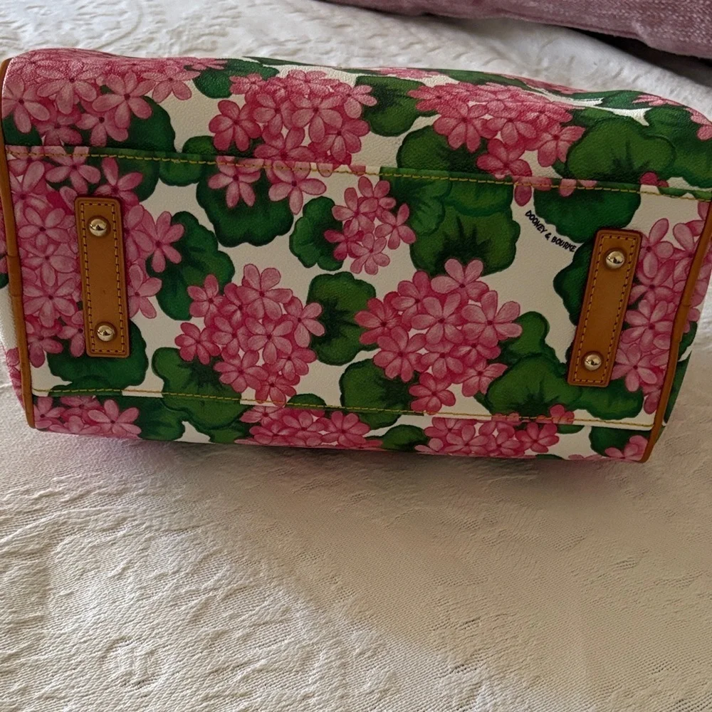 Gently Loved Satchel Bag Genuine Leather Hydrangea (NO CROSSBODY STRAP)